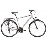 Trekingový bicykel 28" Romet Wagant strieborno-červený hliníkový 21"